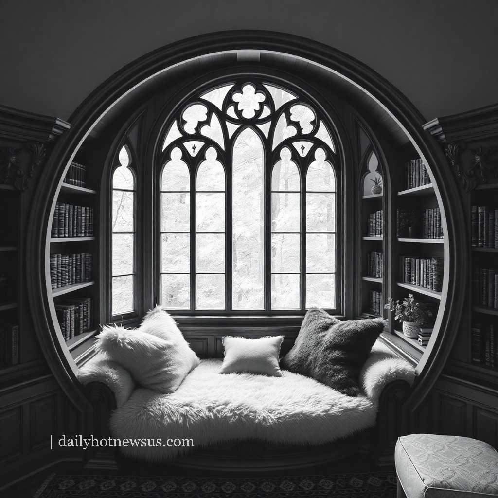 wooden circular reading nooks