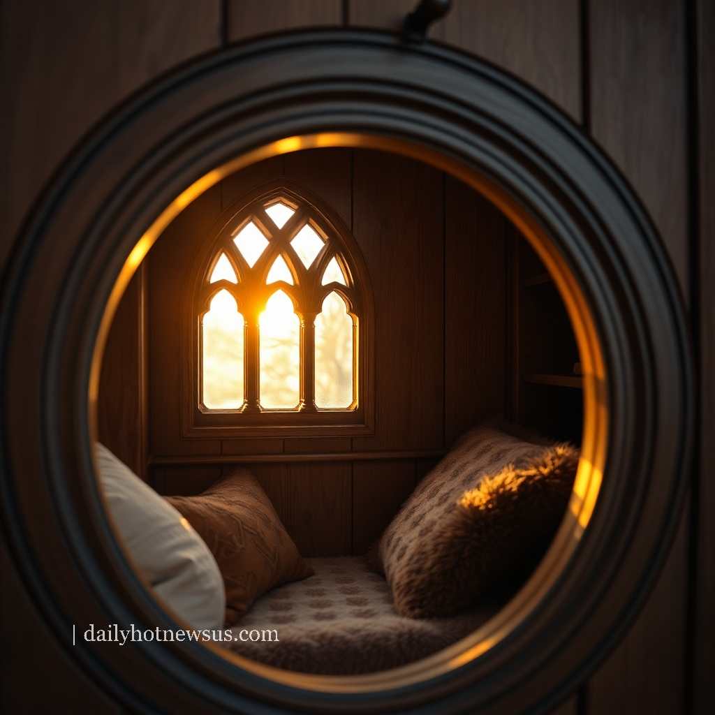 wooden circular reading nooks