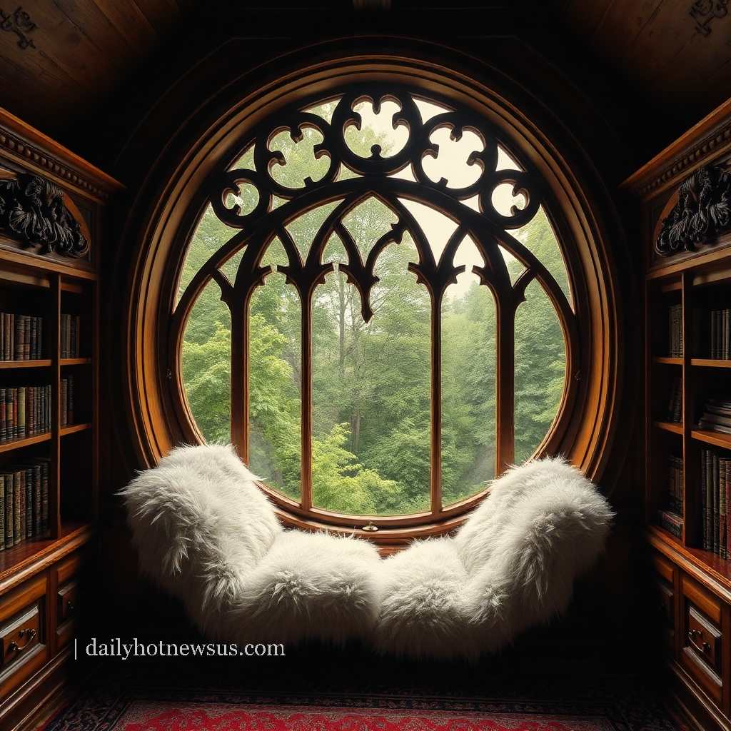 wooden circular reading nooks