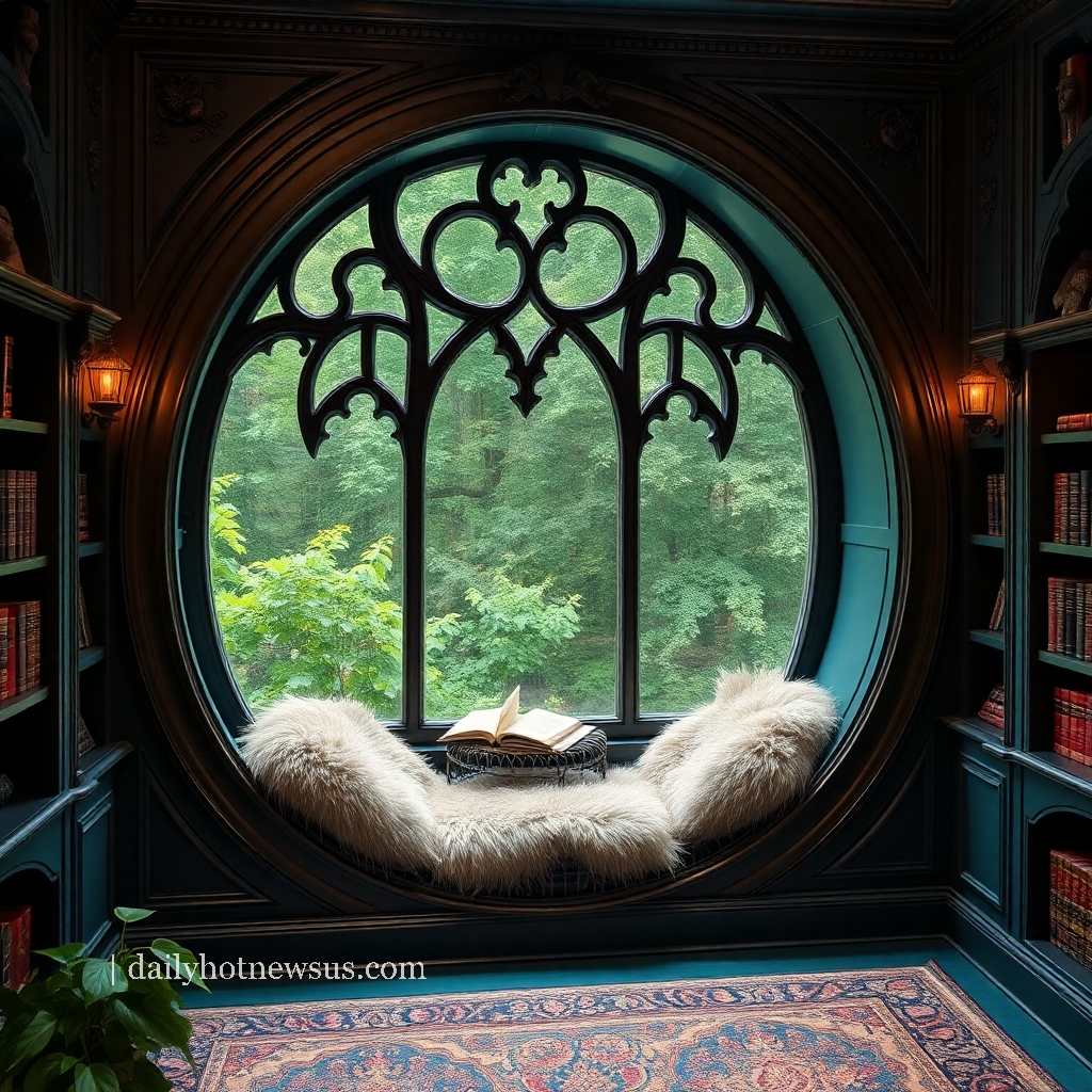 wooden circular reading nooks