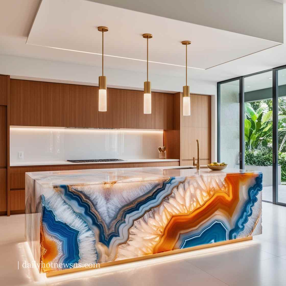 Luxury Mineral Crystal Kitchen Island