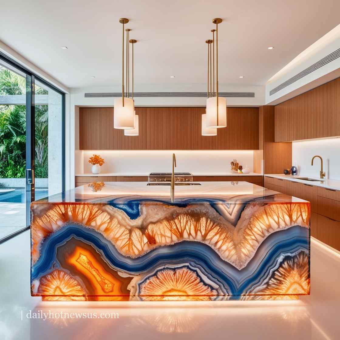 Luxury Mineral Crystal Kitchen Island