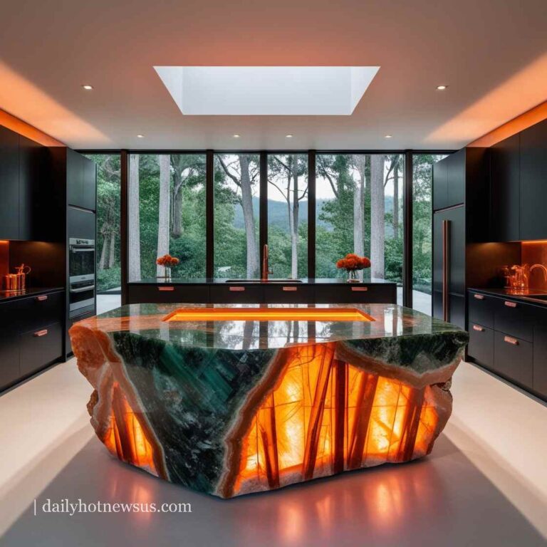 Luxury Mineral Crystal Kitchen Island