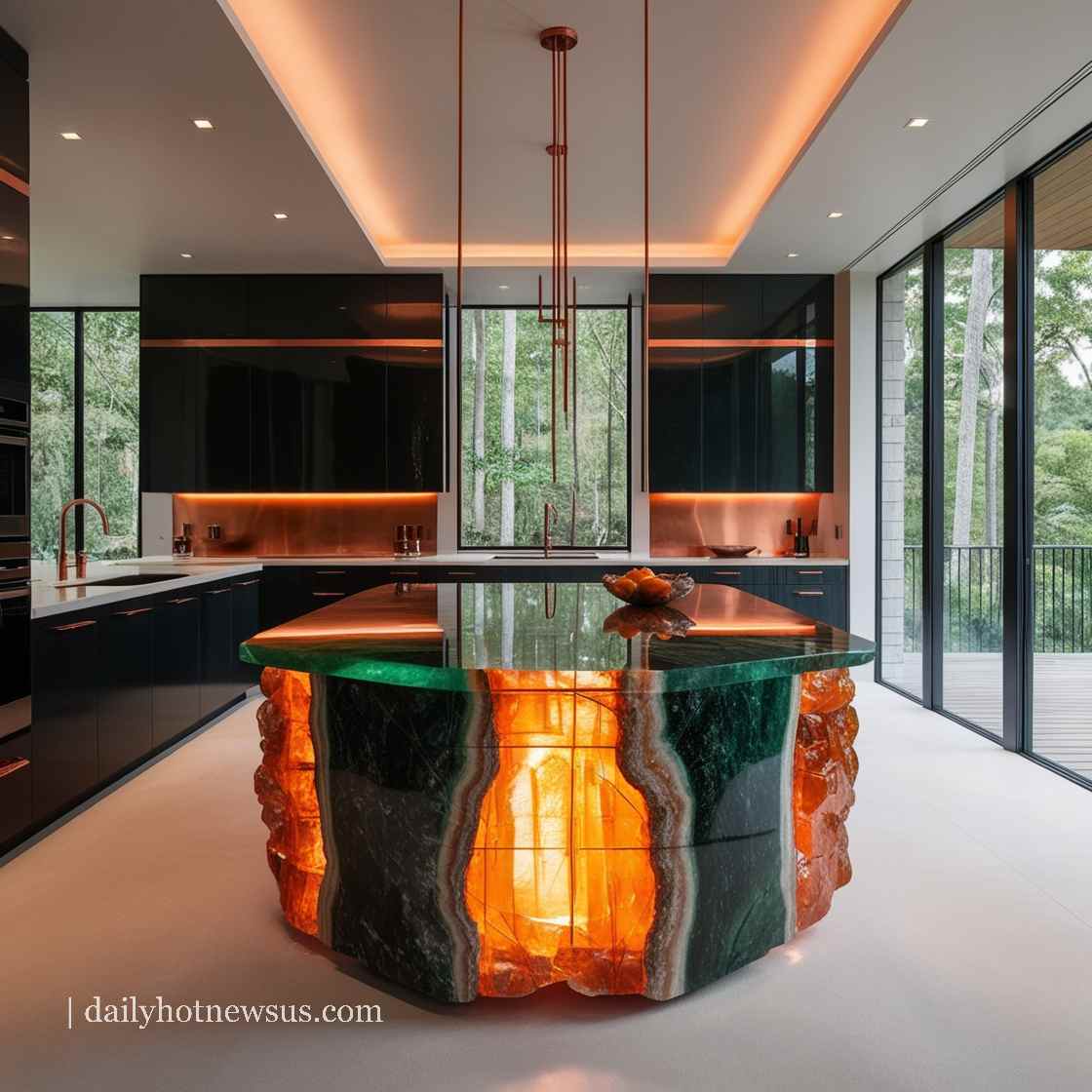 Luxury Mineral Crystal Kitchen Island