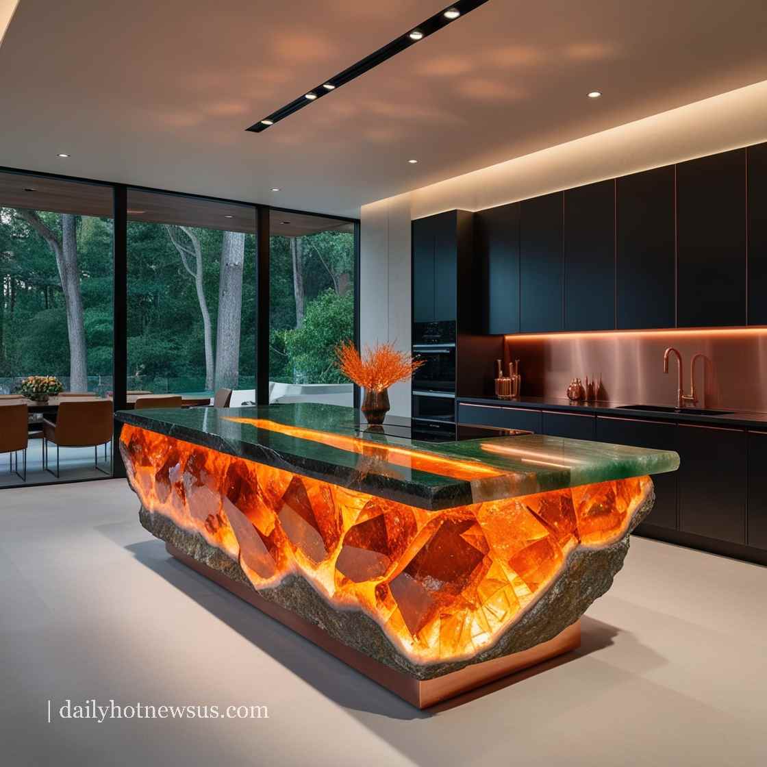 Luxury Mineral Crystal Kitchen Island