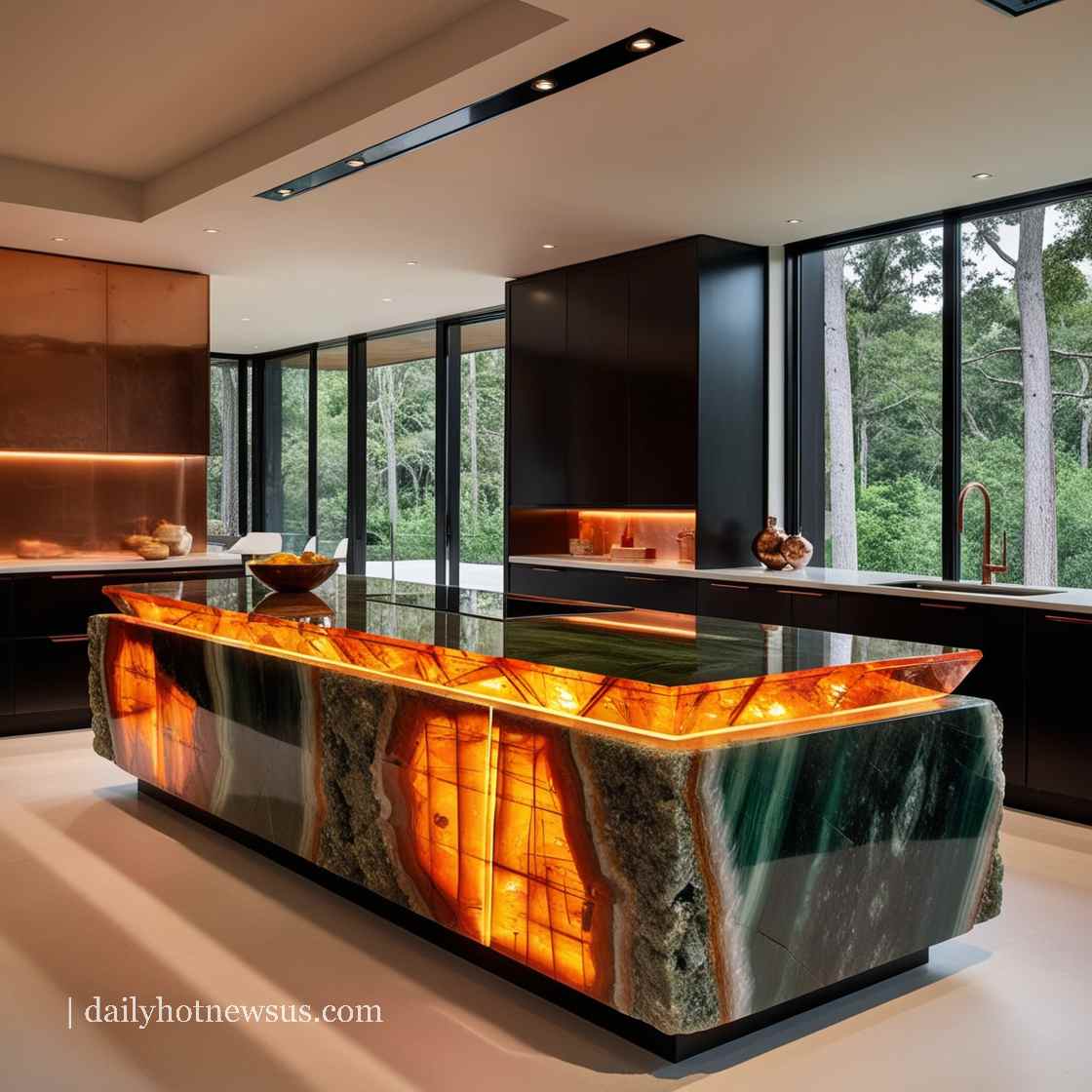 Luxury Mineral Crystal Kitchen Island