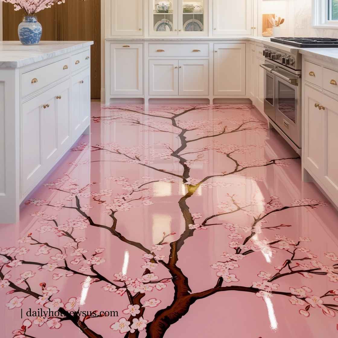 Epoxy Cherry Blossom Floor