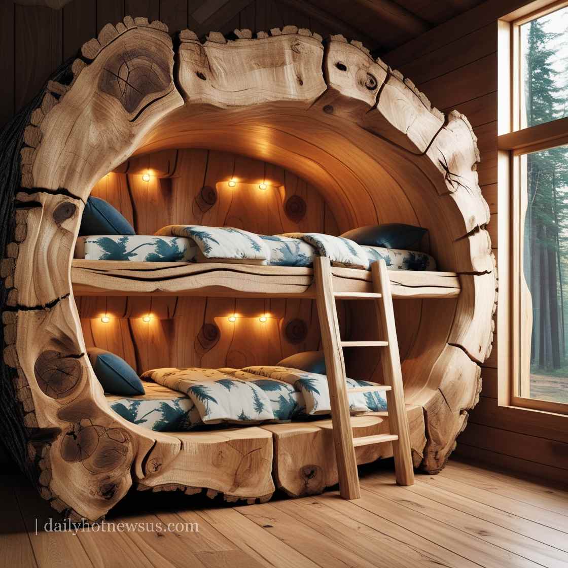 Hollow Log Bunk Bed