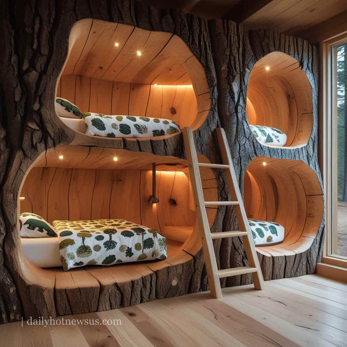 Hollow Log Bunk Bed