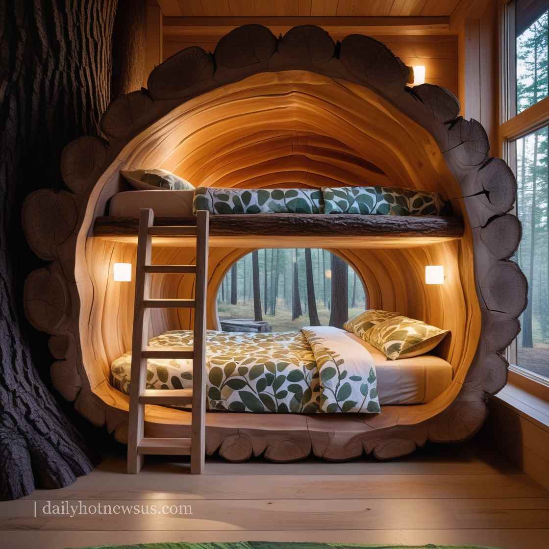 Hollow Log Bunk Bed