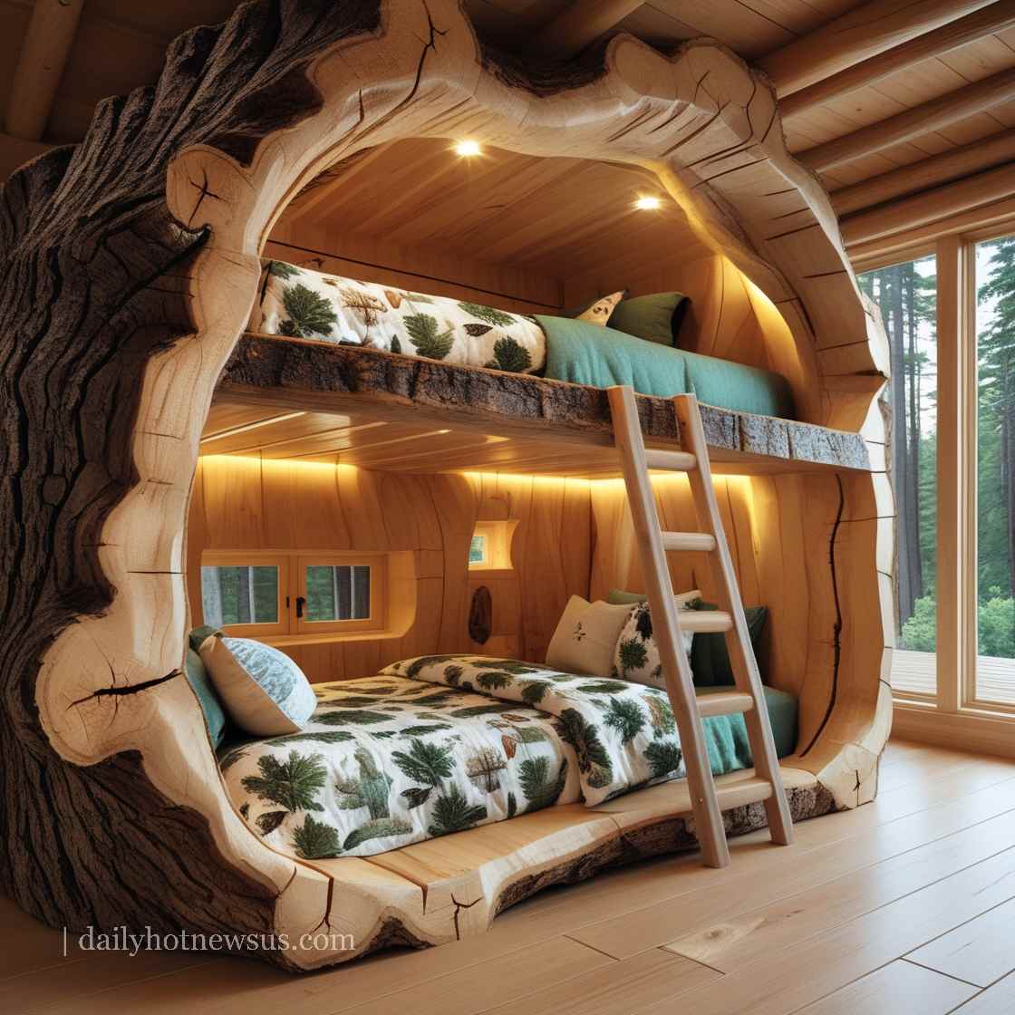 Hollow Log Bunk Bed