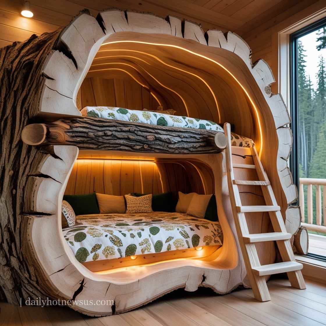 Hollow Log Bunk Bed