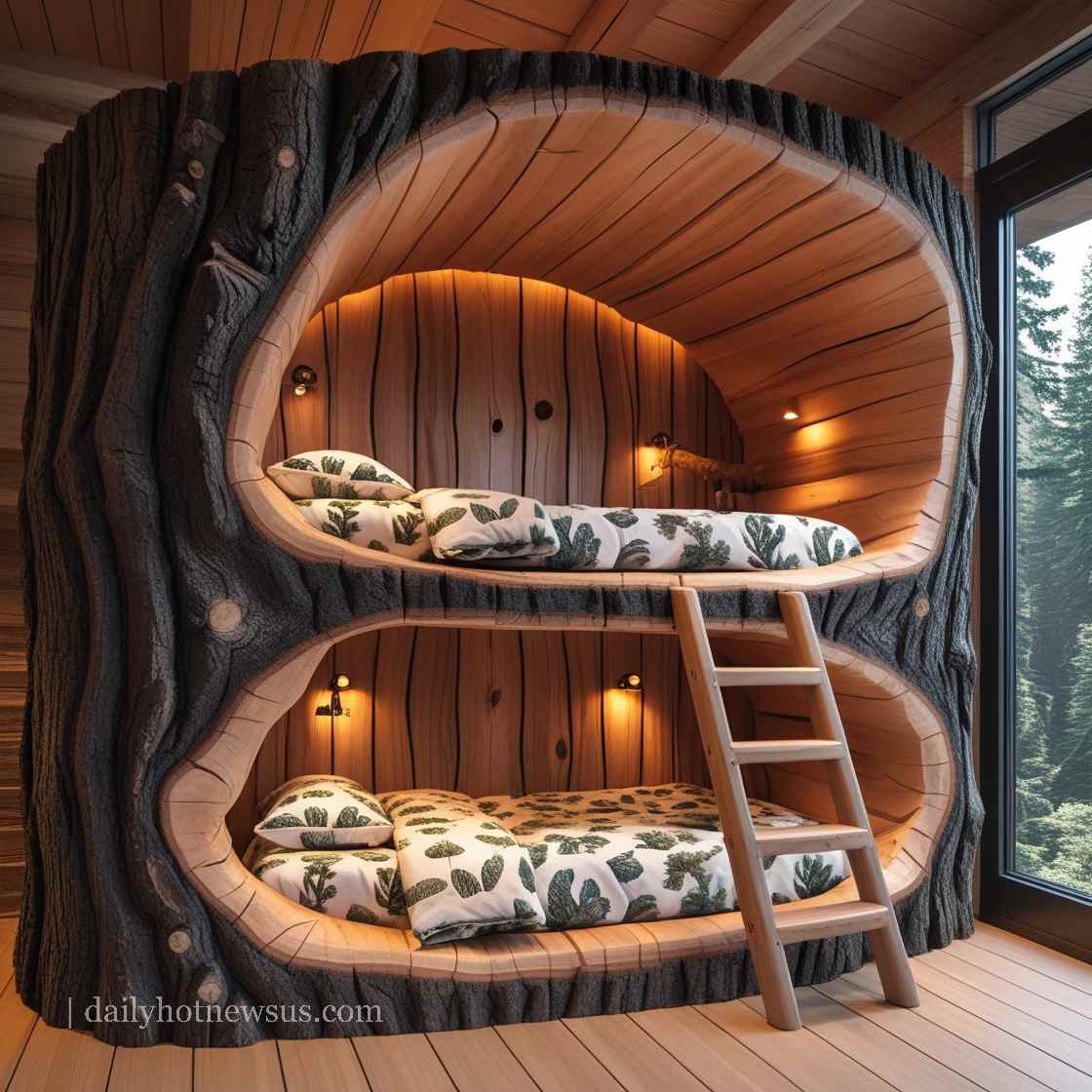 Hollow Log Bunk Bed